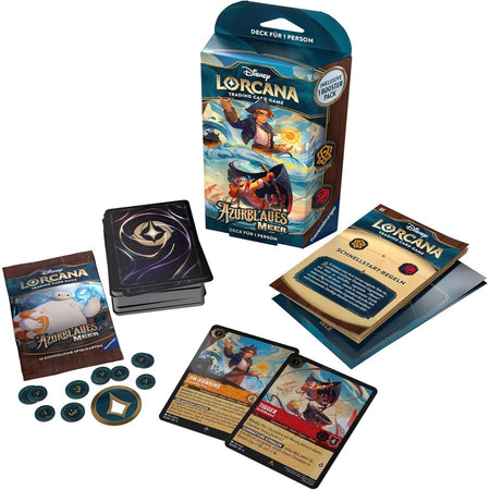 Disney Lorcana Azurblaues Meer Starter Deck Bernstein und Rubin deutsch