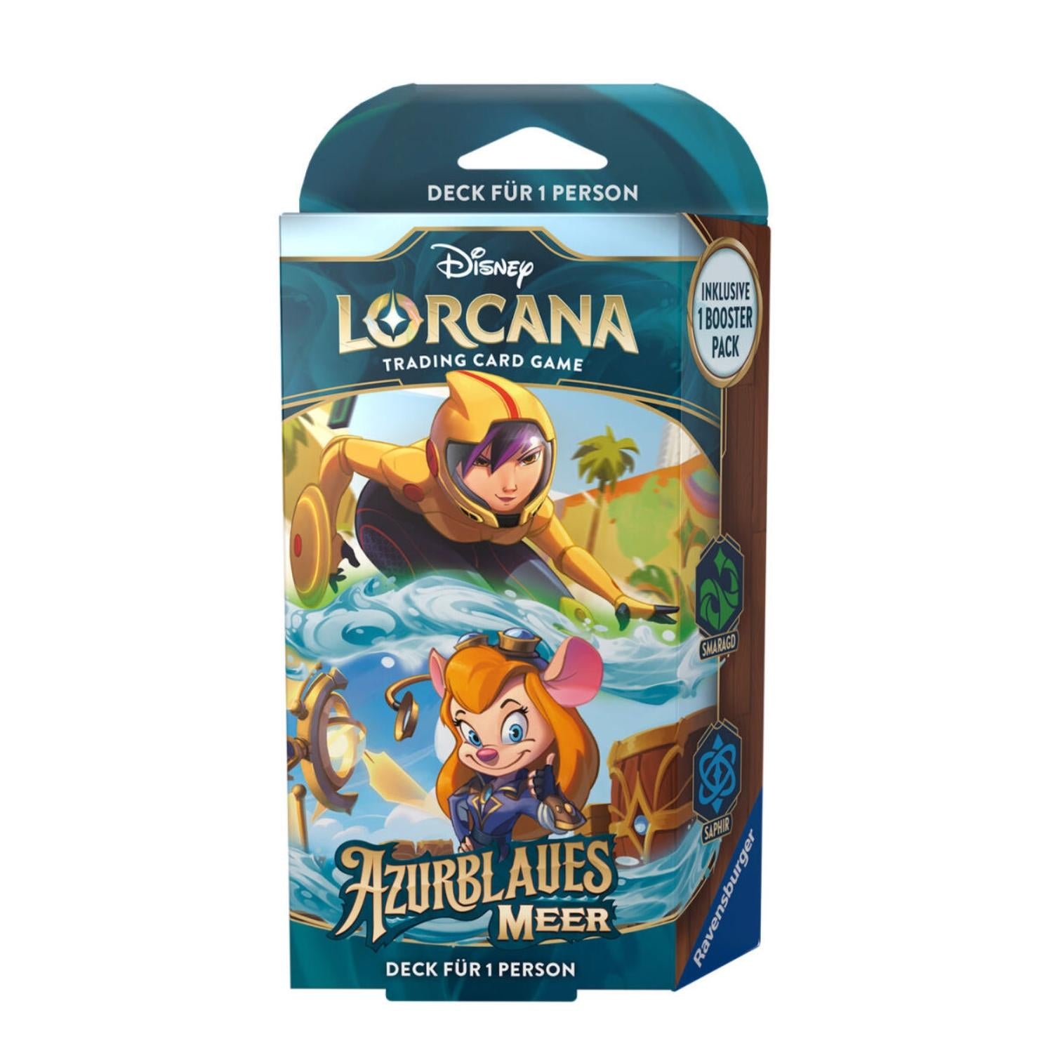 Disney Lorcana Azurblaues Meer Starter Deck Smaragd und Saphir deutsch