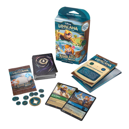 Disney Lorcana Azurblaues Meer Starter Deck Smaragd und Saphir deutsch