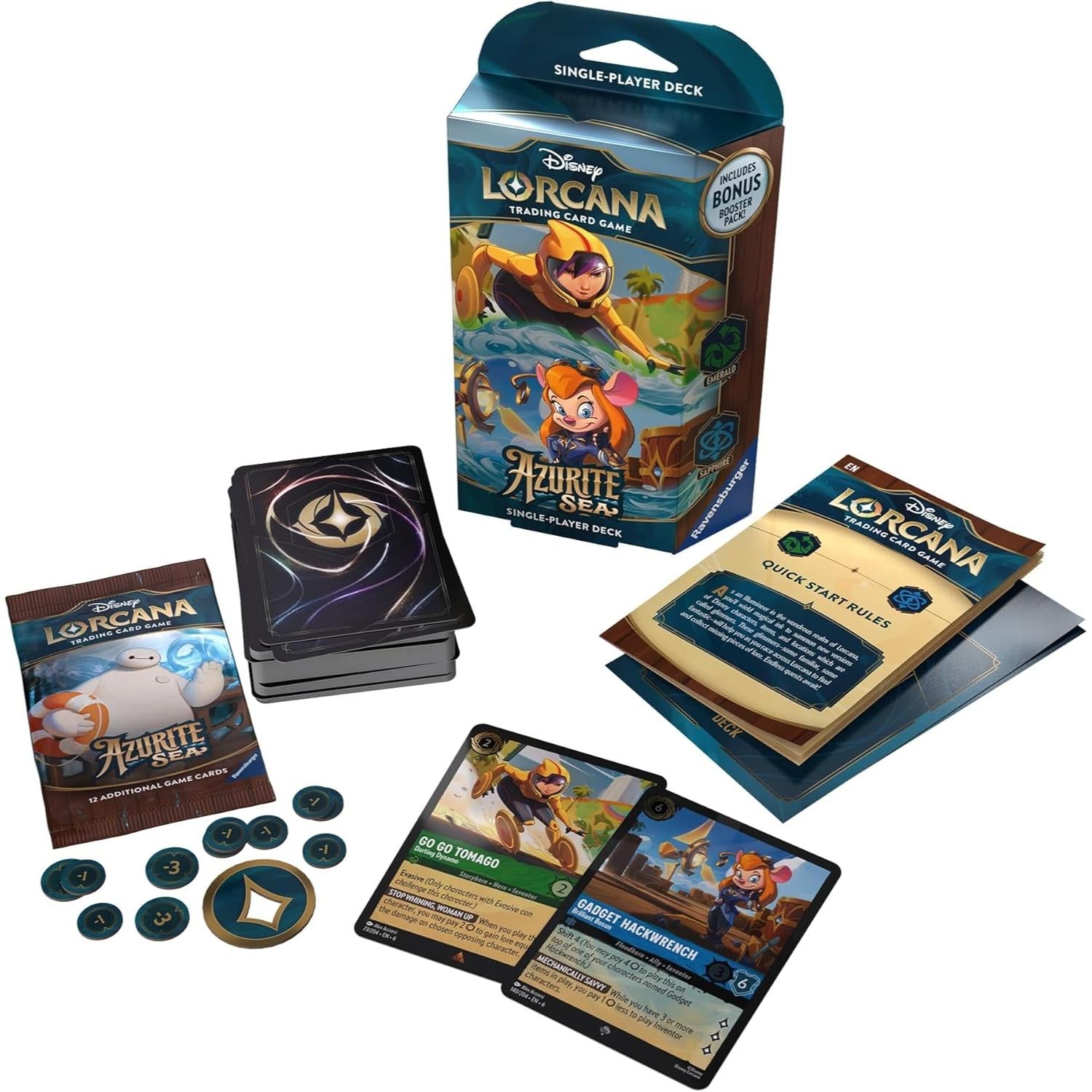 Disney Lorcana Azurite Sea Starter Deck Emerald and Sapphire englisch