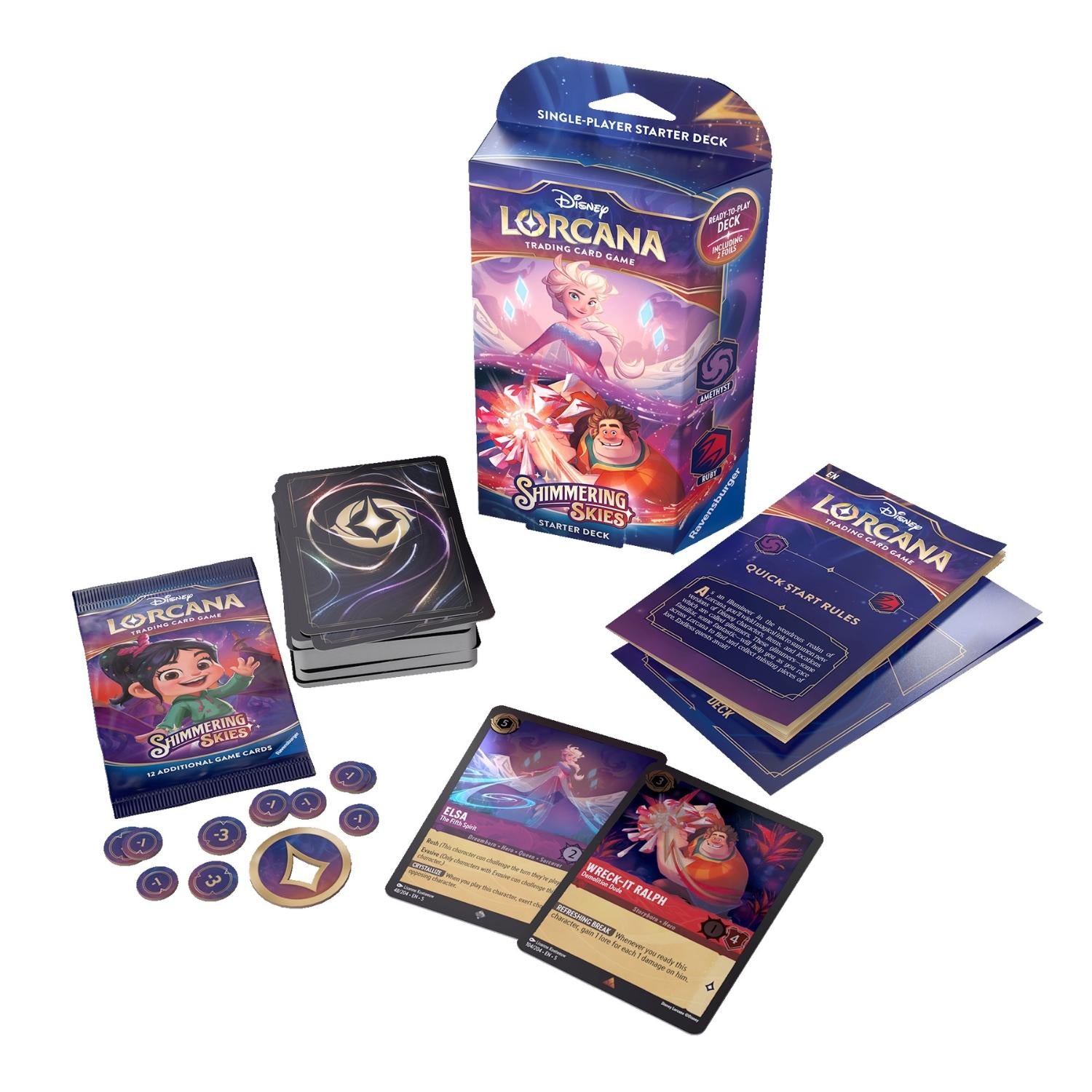 Disney Lorcana Shimmering Skies Starter Deck Amethyst and Ruby englisch