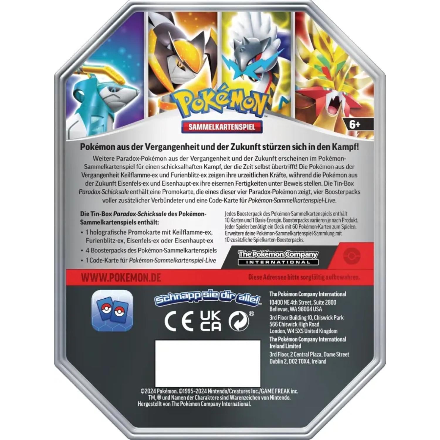 Pokemon Paradox Destinies Tins Furienblitz ex Tin Box deutsch