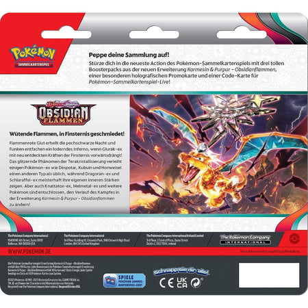 Pokemon Karmesin & Purpur Obsidian Flammen Friedwuff 3 Pack Blister deutsch