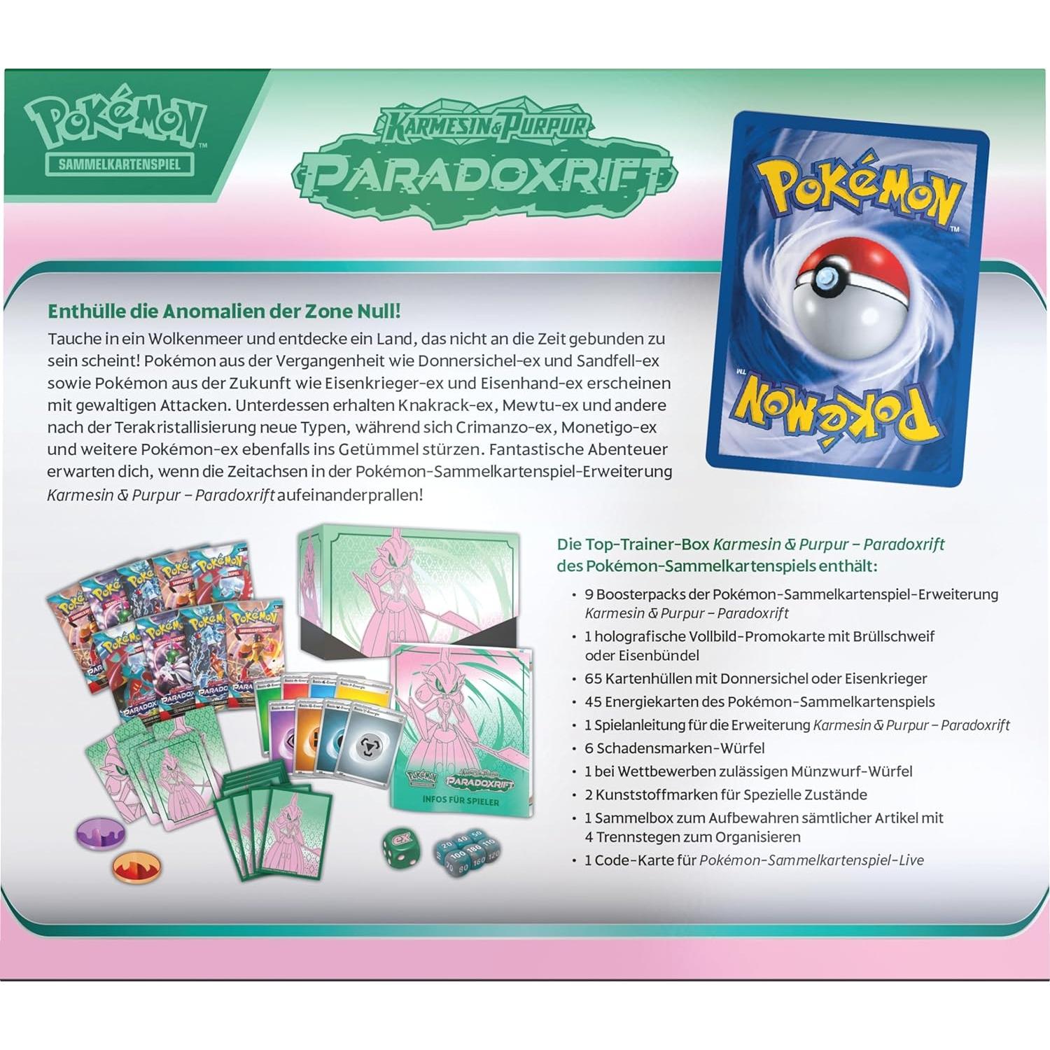 Pokemon Scarlet & Violet Paradox Rift Top Trainer Box Eisenkrieger deutsch