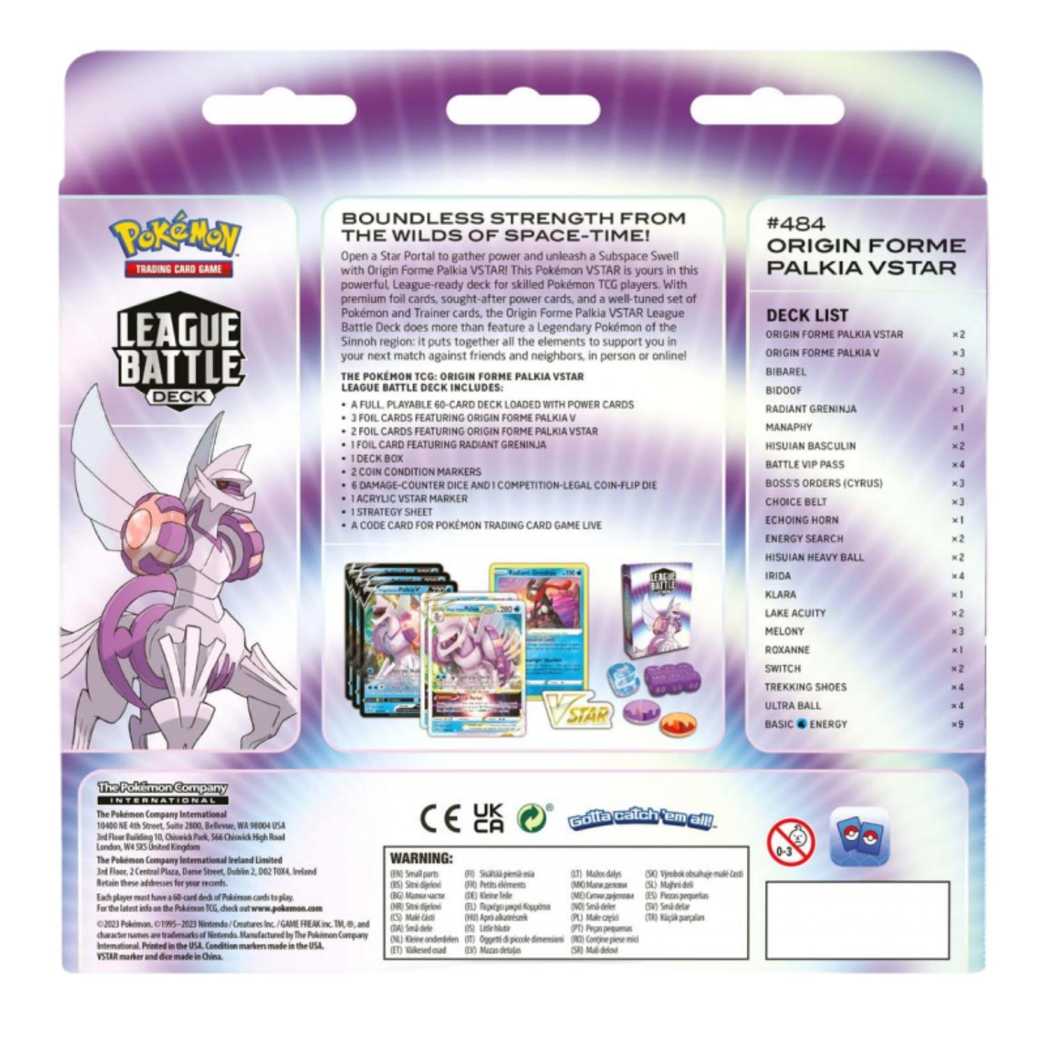 Pokemon Origin Forme Palkia VSTAR League Battle Deck englisch