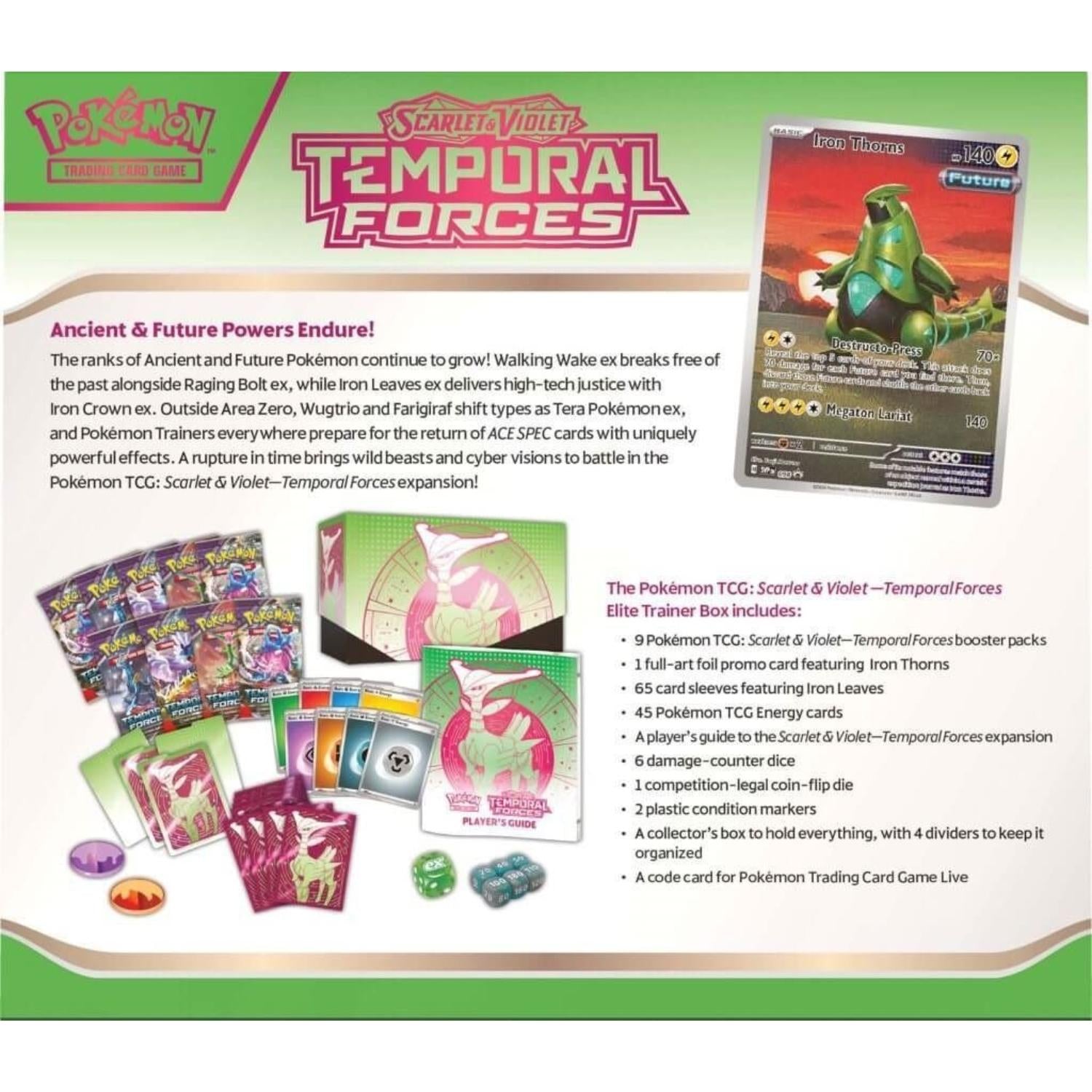 Pokemon Scarlet & Violet Temporal Forces Iron Leaves Elite Trainer Box englisch