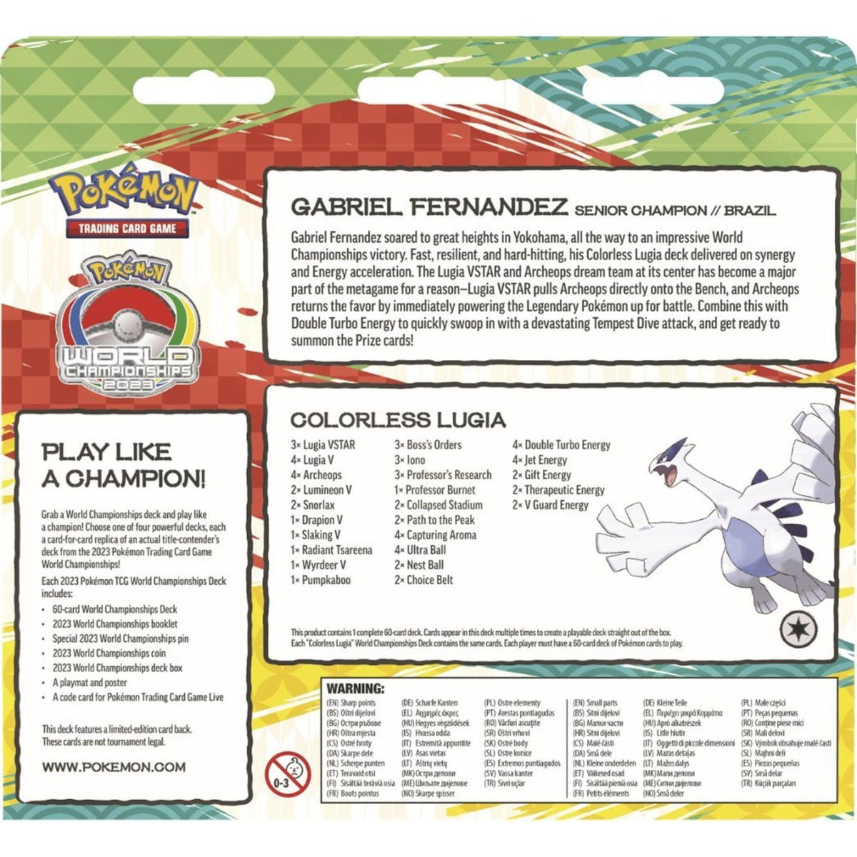 Pokemon 2023 World Championship Deck Gabriel Fernandez Colorless Lugia englisch